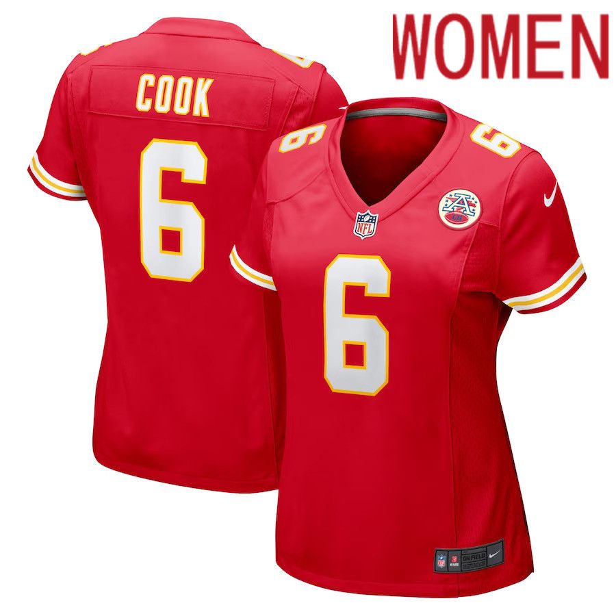 Women Kansas City Chiefs 6 Bryan Cook Nike Red Game Player NFL Jersey